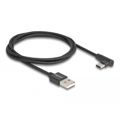 Delock USB 2.0 Cable Type-A male to USB Type-C™ male angled 1 m black 2