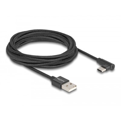 Delock USB 2.0 Cable Type-A male to USB Type-C™ male angled 3 m black 2