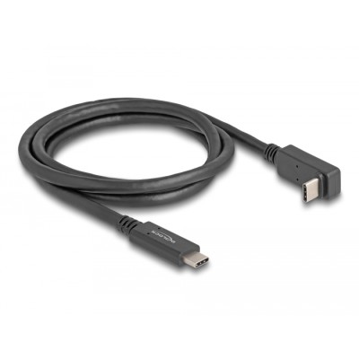 Delock USB 10 Gbps Cable USB Type-C™ male to Type-C™ male angled up / down 1 m 4K PD 60 W with E-Marker 2