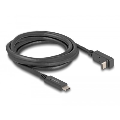 Delock USB 5 Gbps Cable USB Type-C™ male to Type-C™ male angled up / down 2 m 4K PD 60 W with E-Marker 2