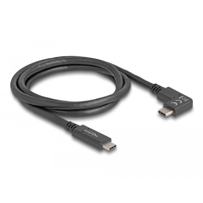 Delock USB 10 Gbps Cable USB Type-C™ male to Type-C™ male angled left / right 1 m 4K PD 60 W with E-Marker 2