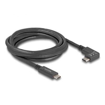 Delock USB 5 Gbps Cable USB Type-C™ male to Type-C™ male angled left / right 2 m 4K PD 60 W with E-Marker 2