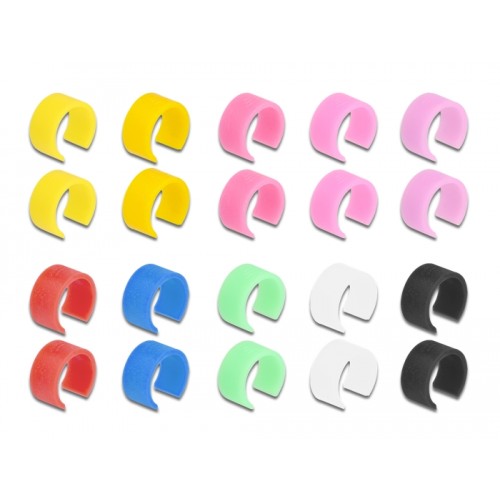 Delock Network cable RJ45 Cat.6A S/FTP with colored clips 1 m