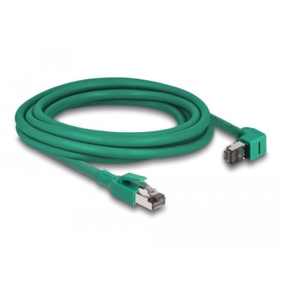 Delock RJ45 Network Cable PROFINET SF/UTP 90° angled 3 m green 2