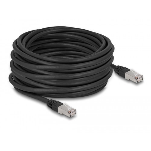 Delock RJ45 Network Cable Cat.6A S/FTP PE Outdoor 15 m black