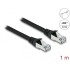 Delock RJ45 Network Cable Cat.6A S/FTP PUR Outdoor 1 m black