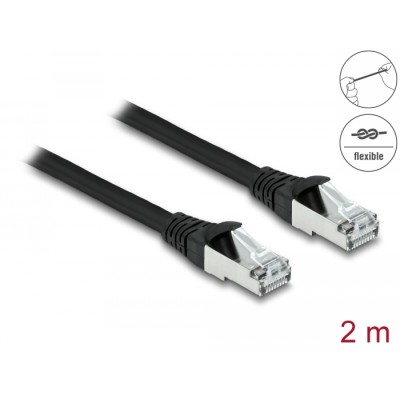 Delock RJ45 Network Cable Cat.6A S/FTP PUR Outdoor 2 m black