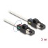 Delock Network Cable RJ45 plug to plug Cat.6A S/FTP with rotatable colour clips 3 m white