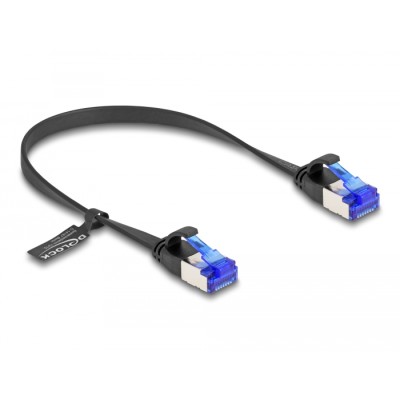 Delock RJ45 Flat Patch Cable plug to plug Cat.6A flexible 0.25 m black 2