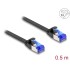 Delock RJ45 Flat Patch Cable plug to plug Cat.6A flexible 0.5 m black