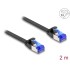 Delock RJ45 Flat Patch Cable plug to plug Cat.6A flexible 2 m black