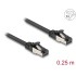 Delock RJ45 Flat Patch Cable plug to plug Cat.8.1 flexible 0.25 m black