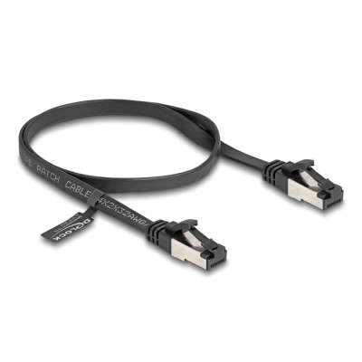 Delock RJ45 Flat Patch Cable plug to plug Cat.8.1 flexible 0.5 m black 2