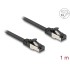 Delock RJ45 Flat Patch Cable plug to plug Cat.8.1 flexible 1 m black