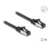 Delock RJ45 Flat Patch Cable plug to plug Cat.8.1 flexible 2 m black