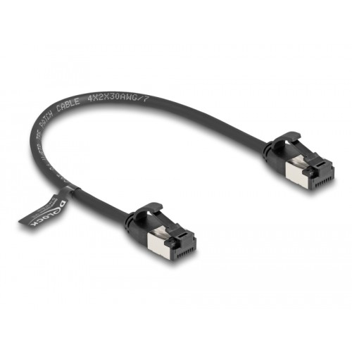 Delock RJ45 Cable plug to plug Cat.8.1 flexible 0.25 m black