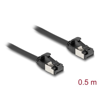Delock RJ45 Cable plug to plug Cat.8.1 flexible 0.5 m black