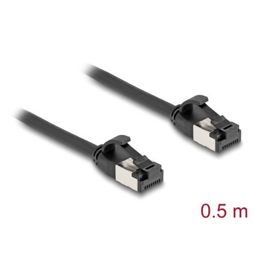 Delock RJ45 Cable plug to plug Cat.8.1 flexible 0.5 m black