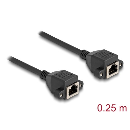 Delock RJ50 Extension Cable female to female S/FTP 0.25 m black