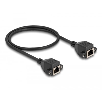 Delock RJ50 Extension Cable female to female S/FTP 0.5 m black 2