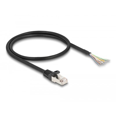 Delock Cable RJ50 male to open wire ends S/FTP 0.5 m black 2