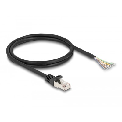 Delock Cable RJ50 male to open wire ends S/FTP 1 m black 2