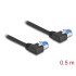 Delock RJ45 Network Cable Cat.6A S/FTP left angled 0.5 m black