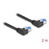 Delock RJ45 Network Cable Cat.6A S/FTP left angled 2 m black