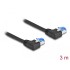 Delock RJ45 Network Cable Cat.6A S/FTP left angled 3 m black