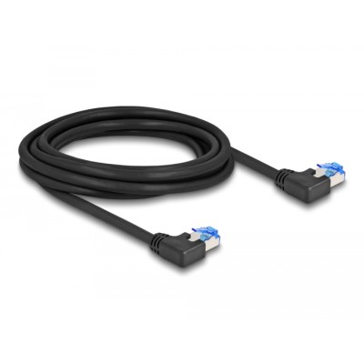 Delock RJ45 Network Cable Cat.6A S/FTP left angled 3 m black 2