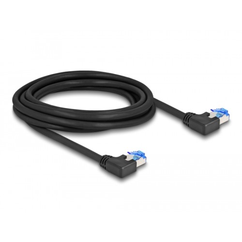 Delock RJ45 Network Cable Cat.6A S/FTP left angled 3 m black