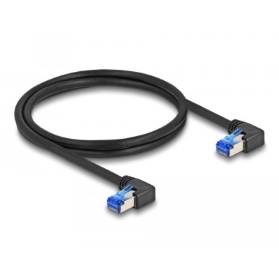 Delock RJ45 Network Cable Cat.6A S/FTP right angled 1 m black 2