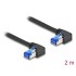 Delock RJ45 Network Cable Cat.6A S/FTP right angled 2 m black