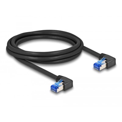 Delock RJ45 Network Cable Cat.6A S/FTP right angled 2 m black 2