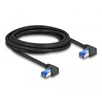 Delock RJ45 Network Cable Cat.6A S/FTP right angled 3 m black 2