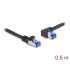 Delock RJ45 Network Cable Cat.6A S/FTP straight / left angled 0.5 m black