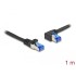 Delock RJ45 Network Cable Cat.6A S/FTP straight / left angled 1 m black