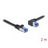 Delock RJ45 Network Cable Cat.6A S/FTP straight / left angled 2 m black