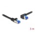 Delock RJ45 Network Cable Cat.6A S/FTP straight / left angled 3 m black
