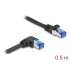 Delock RJ45 Network Cable Cat.6A S/FTP straight / right angled 0.5 m black