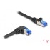 Delock RJ45 Network Cable Cat.6A S/FTP straight / right angled 1 m black