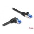Delock RJ45 Network Cable Cat.6A S/FTP straight / right angled 3 m black