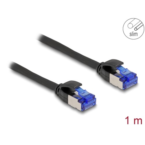 Delock RJ45 Network Cable Cat.6A S/FTP Slim 1 m black