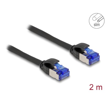 Delock RJ45 Network Cable Cat.6A S/FTP Slim 2 m black