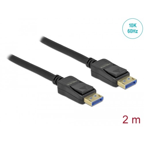 Delock DisplayPort cable 10K 60 Hz 54 Gbps ABS housing 2 m