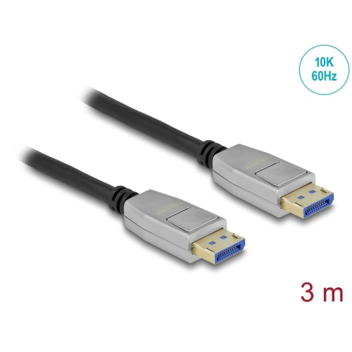 Delock DisplayPort cable 10K 60 Hz 54 Gbps metal housing 3 m
