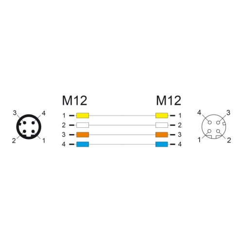 Delock M12 Cable D-coded 4 pin male to female PUR (TPU) 5 m