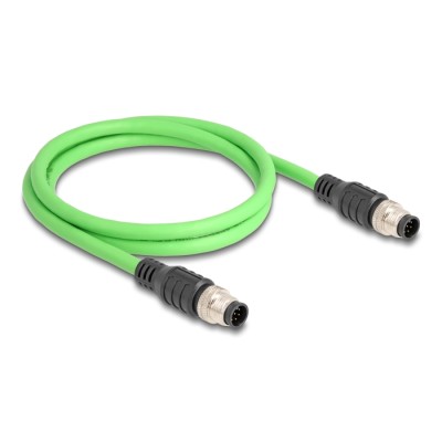 Delock M12 Cable A-coded 8 pin male to male PUR (TPU) 1 m 2