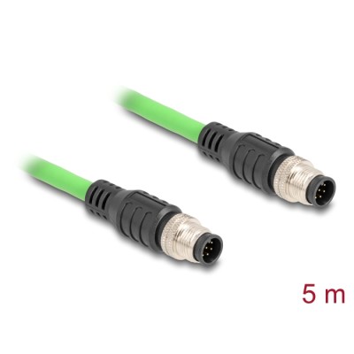 Delock M12 Cable A-coded 8 pin male to male PUR (TPU) 5 m