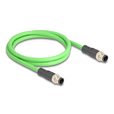 Delock M12 Cable D-coded 4 pin male to male PUR (TPU) 1 m 2